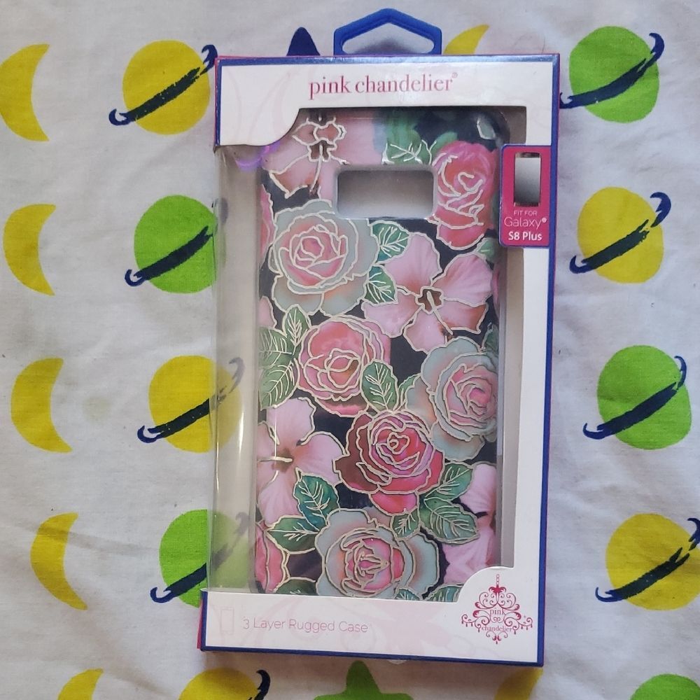 Pink Chandelier Floral Phone Case for Galaxy S8 Plus NIB